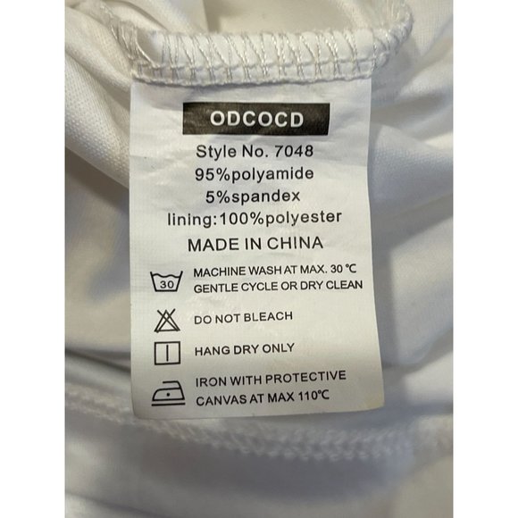 ODCOCD Womens Lace Sheath Mini Dress Cap Sleeve Crew Neck White Size Medium - Picture 8 of 8